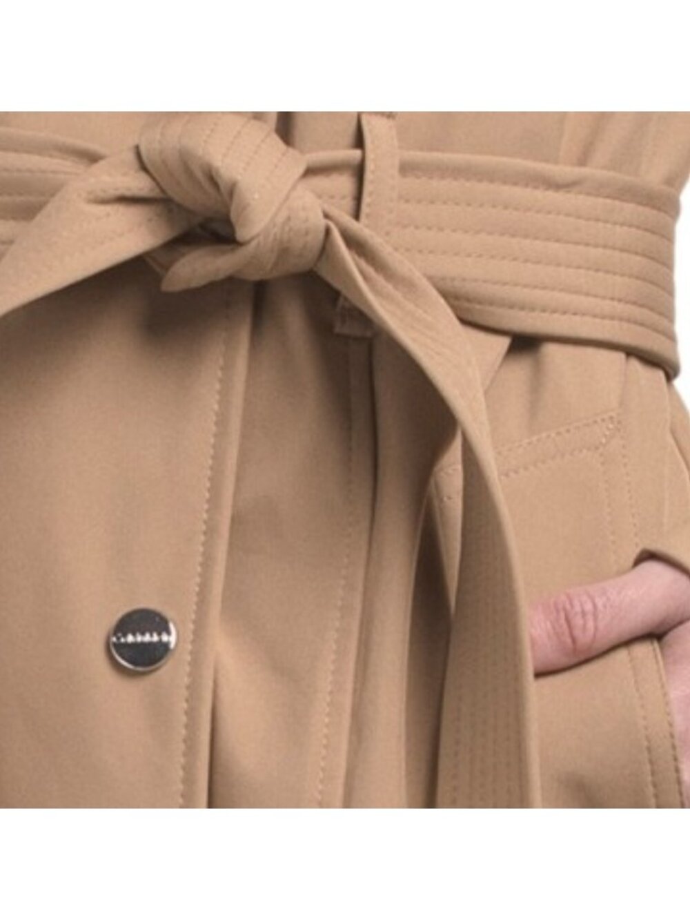 CALVIN KLEIN Belted Mid Length Trench Coat - Picture 4 of 4